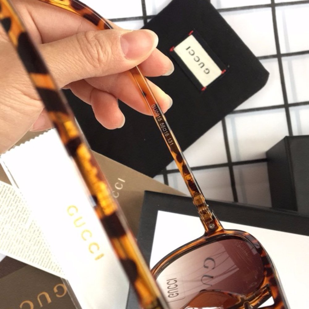 Womens Gucci Brown Sunglasses GU0015 - Picture 5 of 9